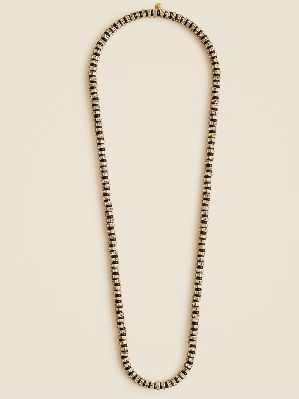 NWT J Crew Black Striped Crystal Necklace - Picture 2 of 9